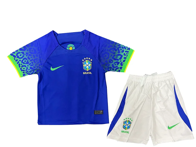 Brazil Away Shirt Kids & Junior Minikit World Cup 2022