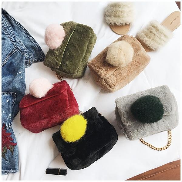 5 Colors Sweet Fluffy Cross Body Bag SP1711086