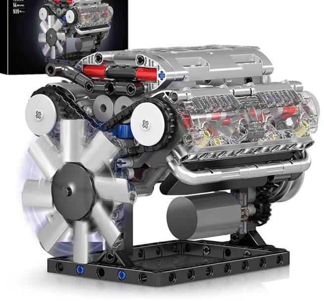 Build Your Own Working V8 Engine 🔧 | 535-Piece Motorized Model Kit for ...