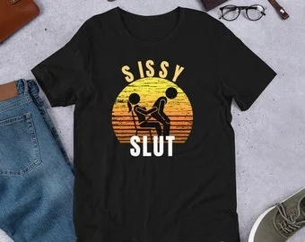 pornhint Pornhint Sissy Slut Short-Sleeve Unisex T-Shirt - Sissy Punishment Outfit - BDSM Gear For Men - Submissive Clothing