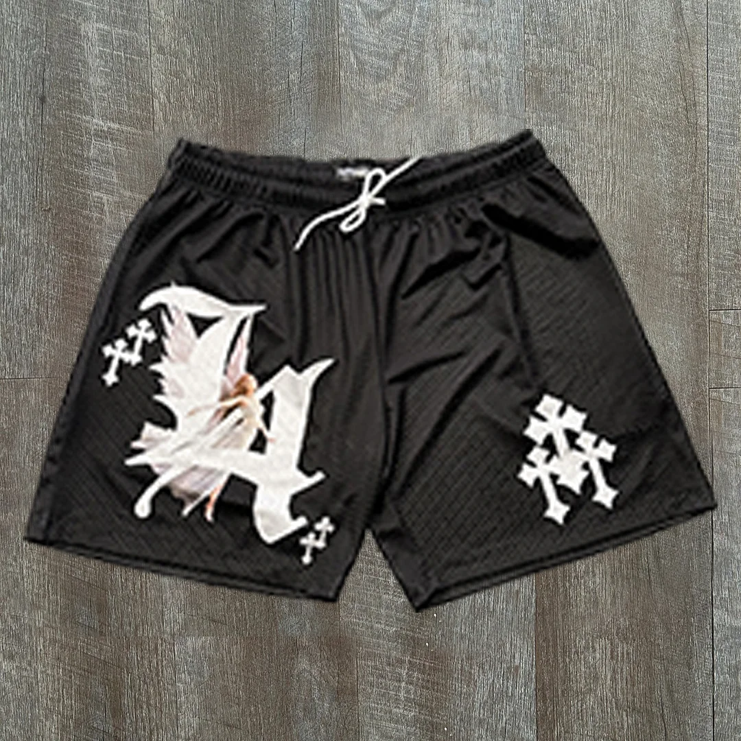 Casual personalized printed angel shorts