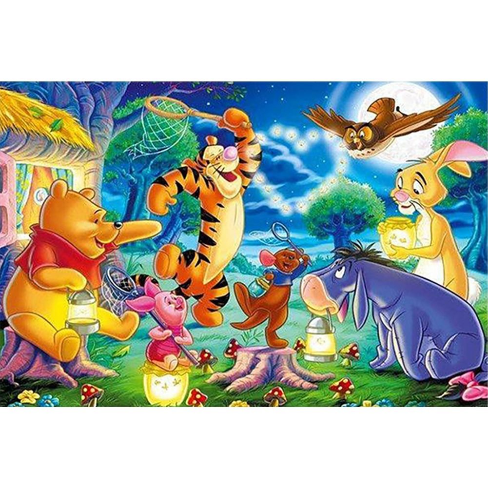 Winnie The Pooh And Friends Party 40*60CM (Canvas) Full Round Drill Diamond  Painting