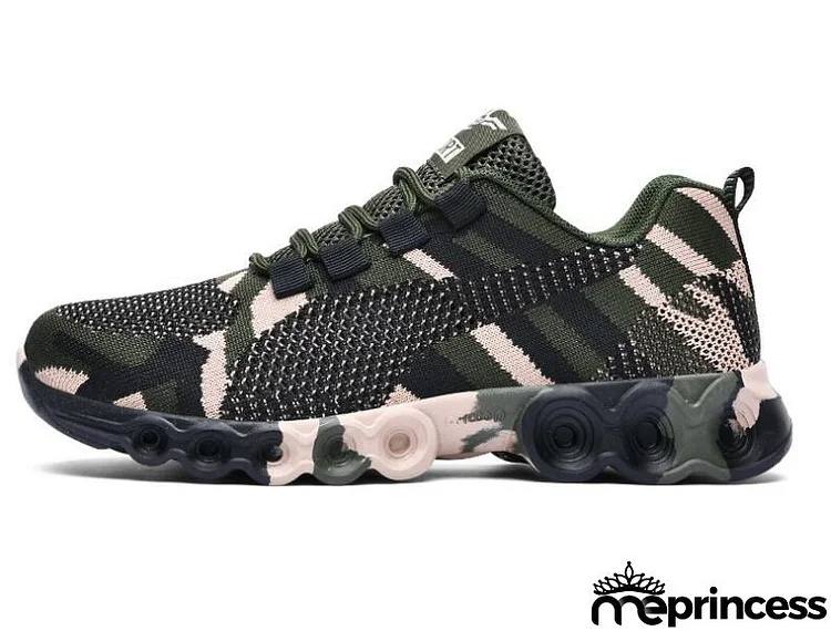Couple Casual Camouflage Pattern Lace Up Design Breathable Sneakers