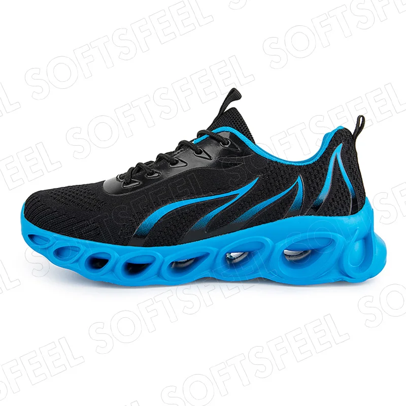 Softsfeel Men's Relieve Foot Pain Perfect Walking Shoes - Black Blue