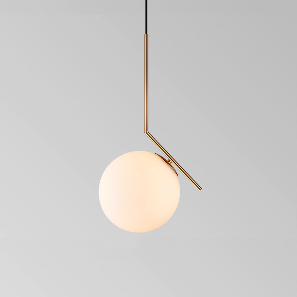 White Ball Metal Glass Pendant Lights