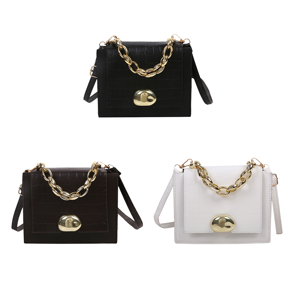 Pure Color Shoulder Bag PU Leather Women Alligator Pattern Messenger Bag, White, 501 Original
Pure Color Shoulder Bag PU Leather Women Alligator Pattern Messenger Bag, White, 501 Original