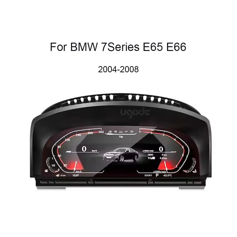 12,3 Zoll LCD für BMW 7Series E65 E66 Cluster Armaturenbrett Instrument Vollbild Tachometer
