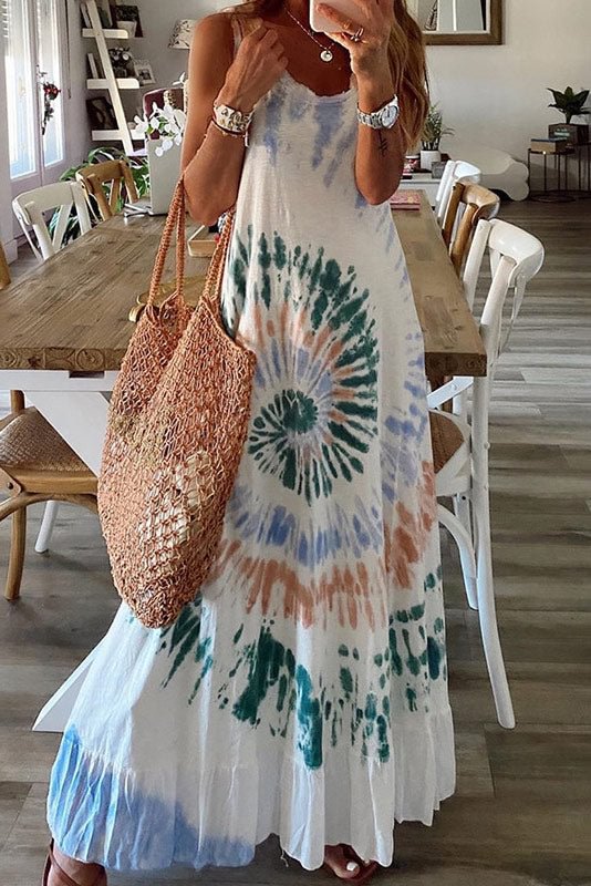 Loose Printed Vacation Maxi Tank Dress - Shop Trendy Women's Clothing | LoverChic