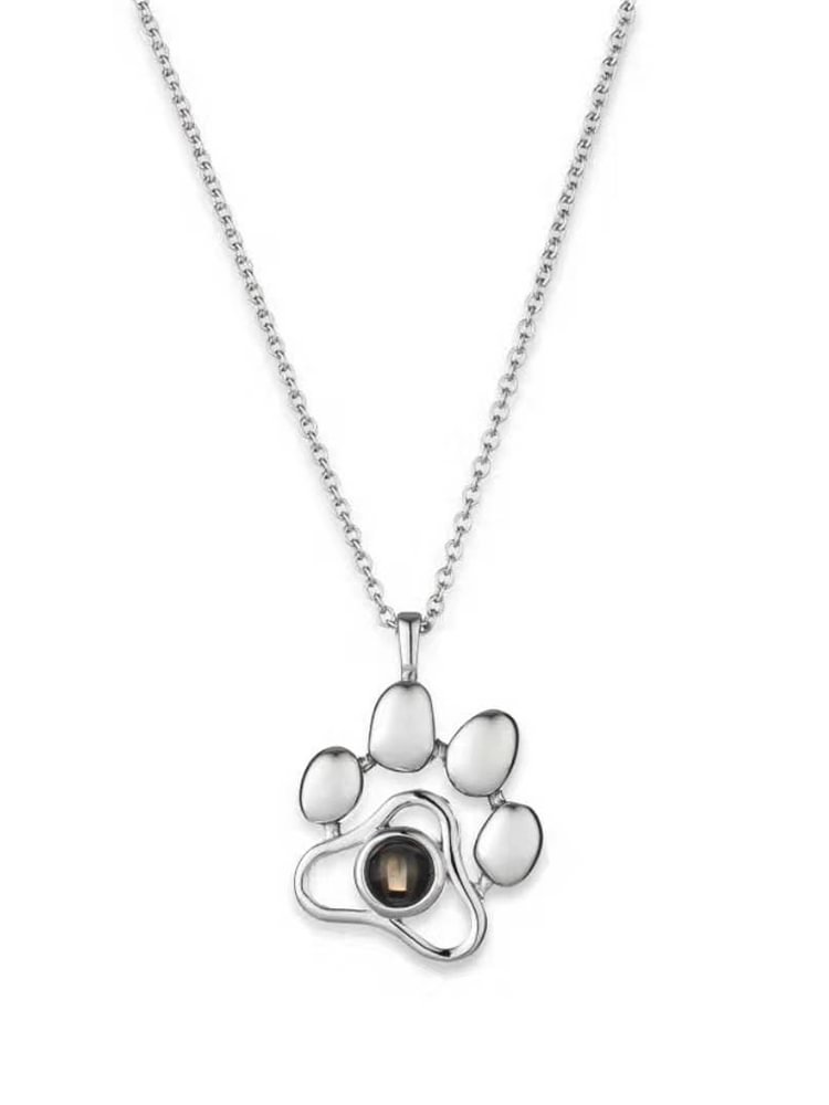 Comstylish Lovely Paw Built-In Pet Photos Necklace