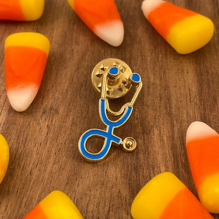 Blue/Gold Stethoscope Pin