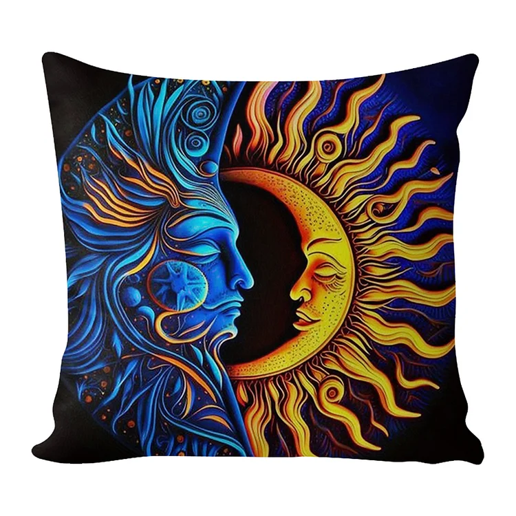 Pillow-Sun And Moon Chart 11CT Stamped Cross Stitch 45*45CM(17.72*17.72In)