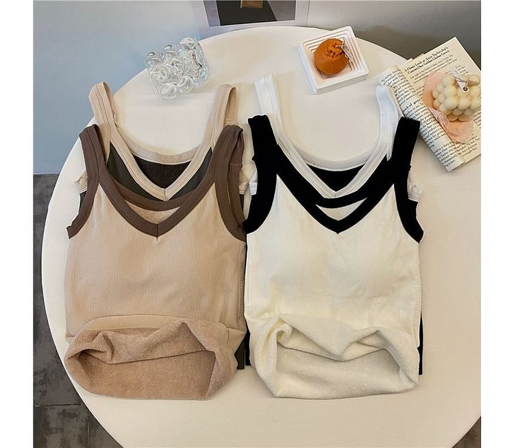 V-Neck Contrast Trim Cami Top LA17