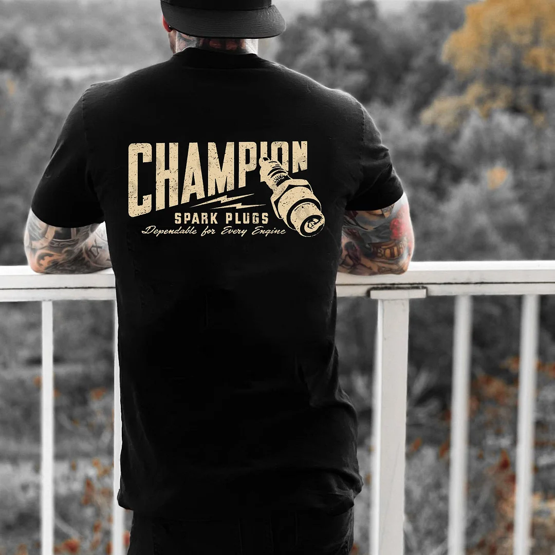 Champion Spark Plugs Printed Men's T-shirt - Devcarry
