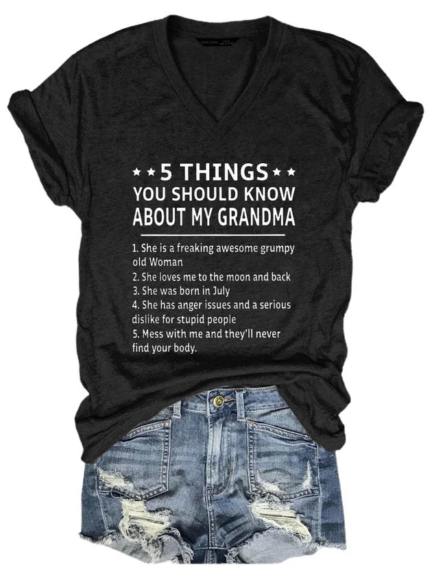 Five Things About My Grandma Casual Shirts & Tops socialshop