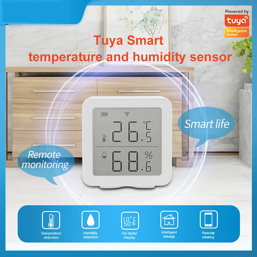 Tuya Smart WIFI Temperatur Und Feuchtigkeit Sensor Innen Hygrometer Thermometer Mit LCD Display Unterstützung Alexa Google Assistent RSH-WiFi-TH01 Deutsche Aktionsprodukte Full Strike Gmbh