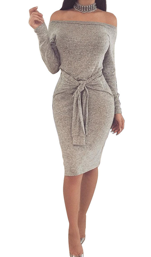 Off Shoulders Stretch Dress main image 0