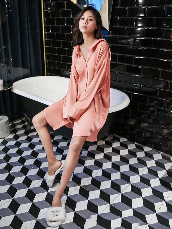 Loose Solid Color Comfortable Backless Pajamas