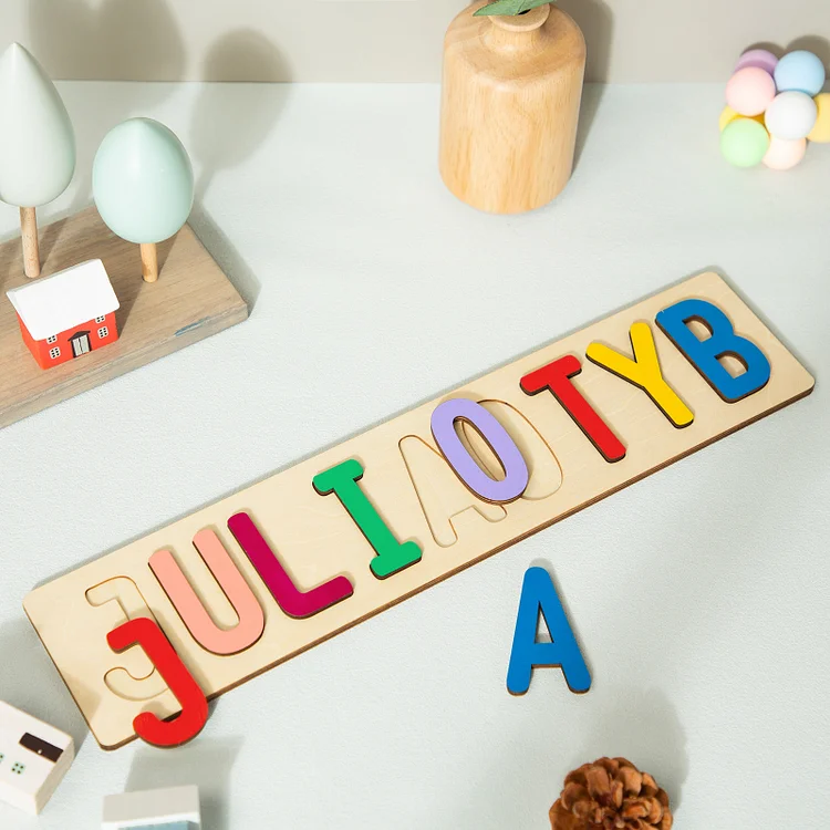 Personalized Wooden Name Puzzles Educational Toys for Toddlers- 9 Letters