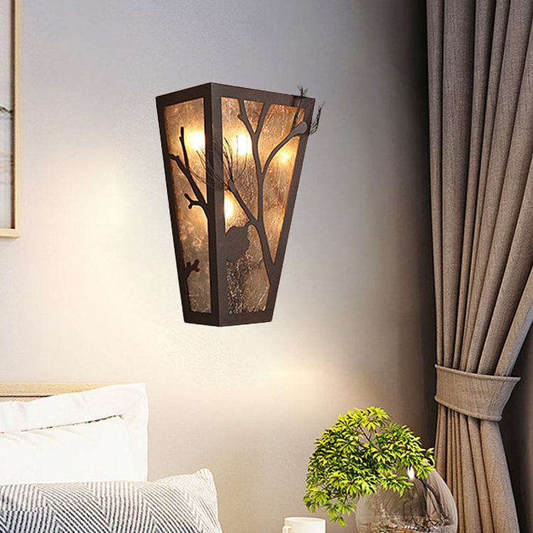 Metal Tapered Sconce Lighting Traditional 1 Head Restaurant Wall Mounted Lamp Fixture in Rust