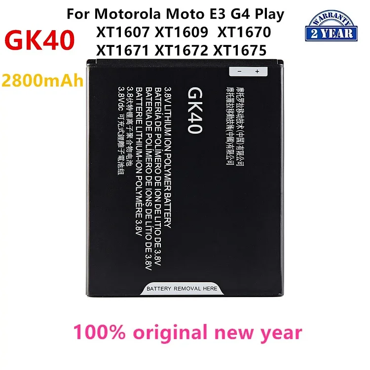 100% Original GK40 2800mAh Battery For Motorola Moto E3 G4 Play XT1607 XT1609 XT1670 XT1671 XT1672 XT1675 Mobile phone Batteries