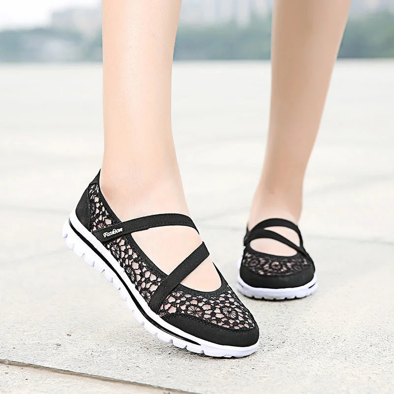 Lace Breathable Casual Flat Shoes