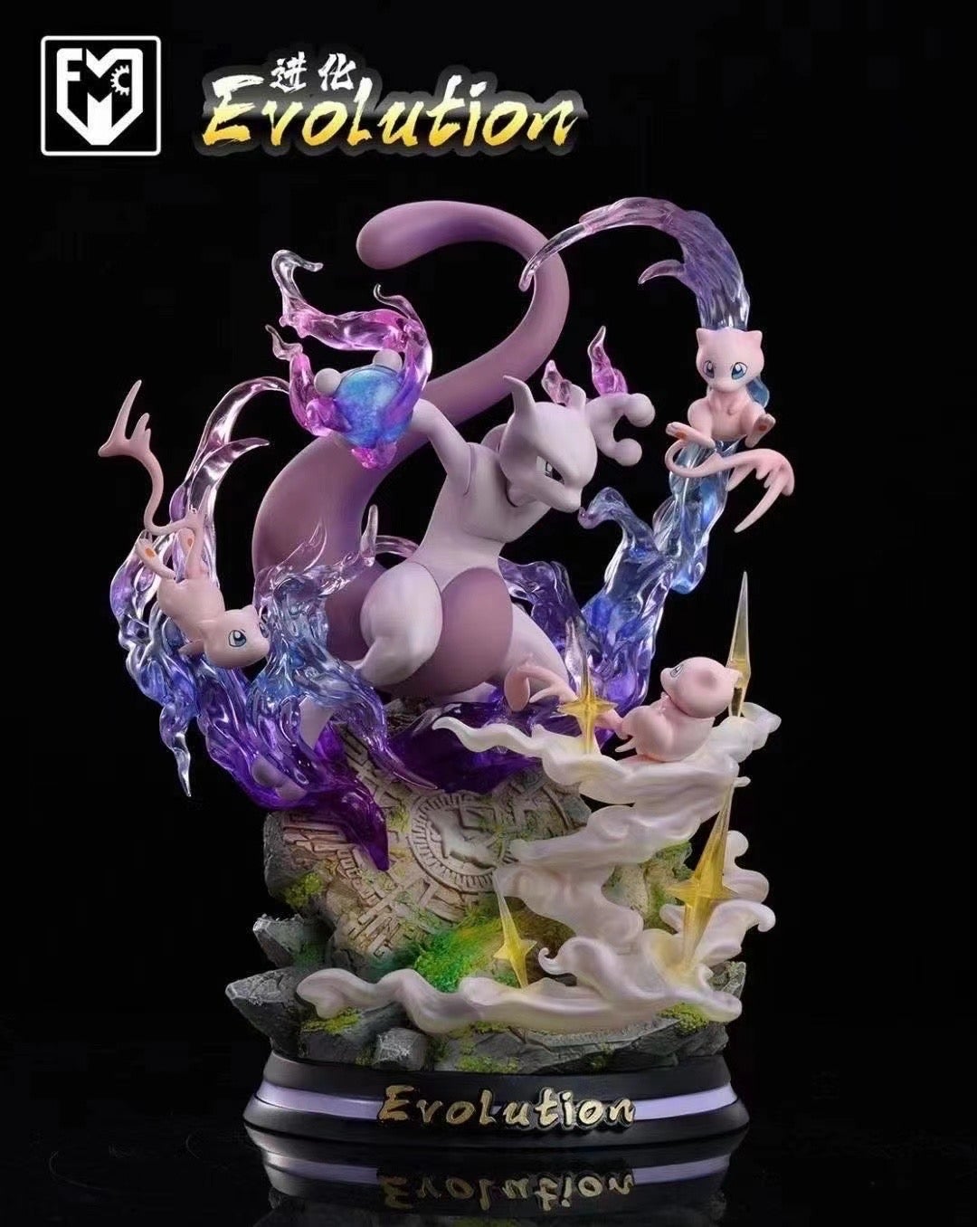 Evolution of Mewtwo Mega X & Mega Y - Pokemon Resin Statue - EGGS