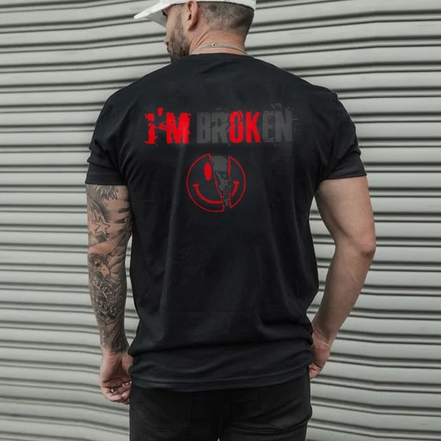 Vintage I'M Broken Skull Men'S Monogram T-Shirt