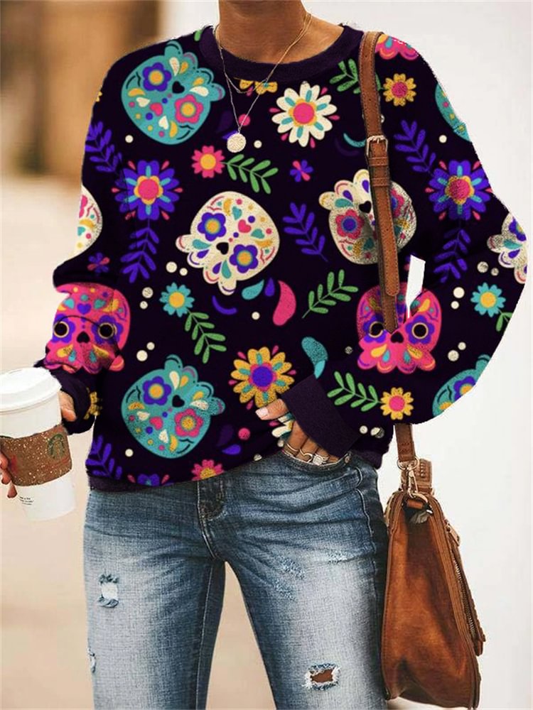 Sugar Skulls Day Of The Dead Sweatshirt