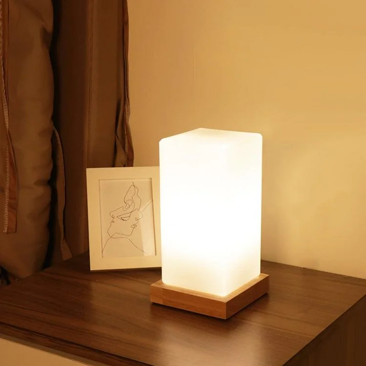 Cuboid Battery Operated LED White Nordic Desk Lamps Bedside Reading Lamps - Appledas
