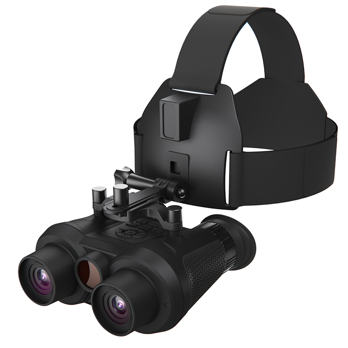 BekinTek Naked Eye 3D VR Helmet Mounted Night Vision Binoculars Head Mountable NVG Goggles Rechargeable Optics Telescope IR Full Dark Observing 7x Infrared 6x Digital Zoom 4K Video 36M Photo 400° Independent Diopter Adjust 4 Color Effect
