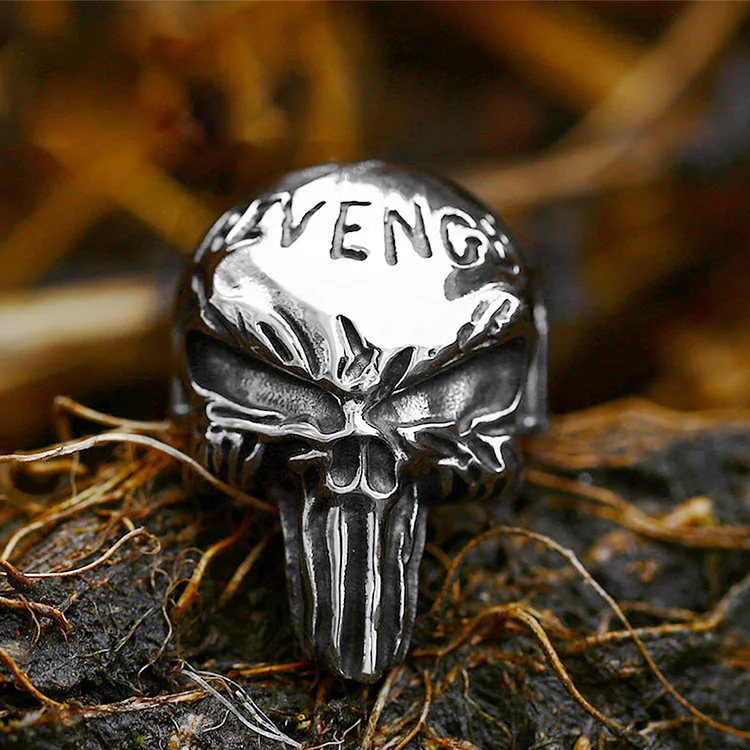 Gothic Revenge Skull Stainless Steel Ring
