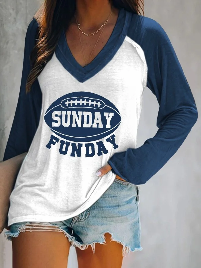 Print V-Neck Casual T-Shirt socialshop