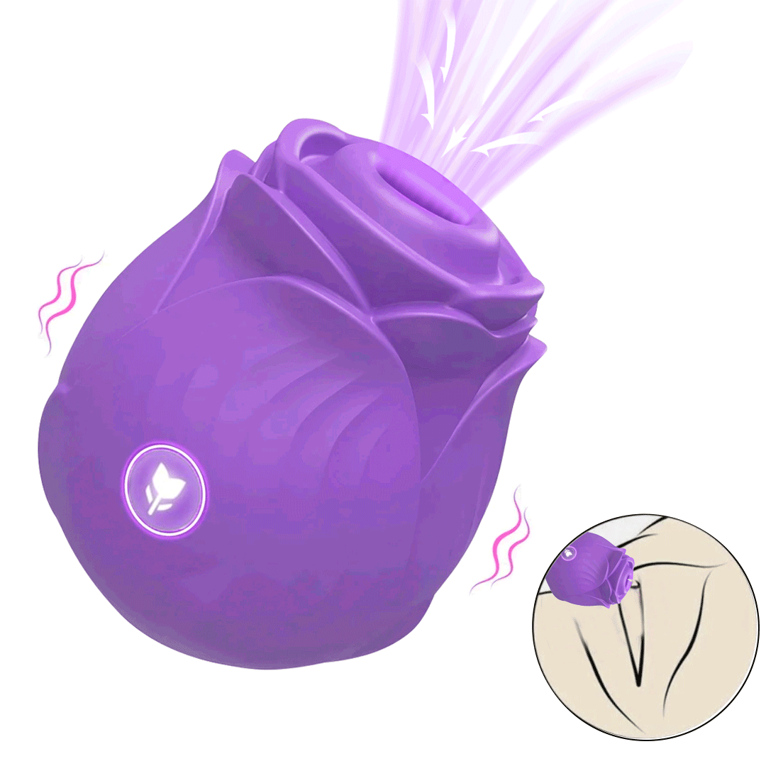 Purple - Rose Clitoral Suction Toy 10 Speeds Waterproof Pleasure for Women By Rose Toy