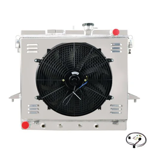 Alloyworks 3 Row Radiator Shroud Fan For Chevy Colorado/Hummer H3 H3T/GMC Canyon 3.5L 5.3L 120W 24.1" H x 29.7" W