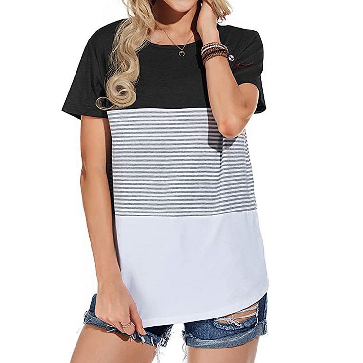 Leopard Print Patchwork T-shirt For Women