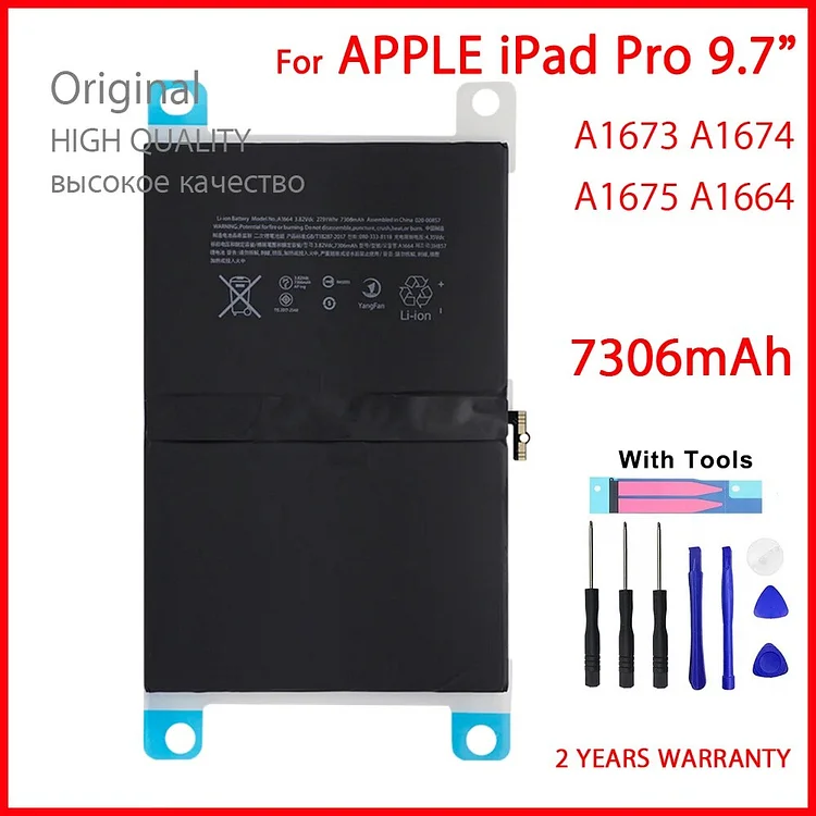 100% Genuine A1673 A1674 A1675 Tablet Battery For iPad Pro 9.7 inch 7306mAh High Quality Batteries With Tools