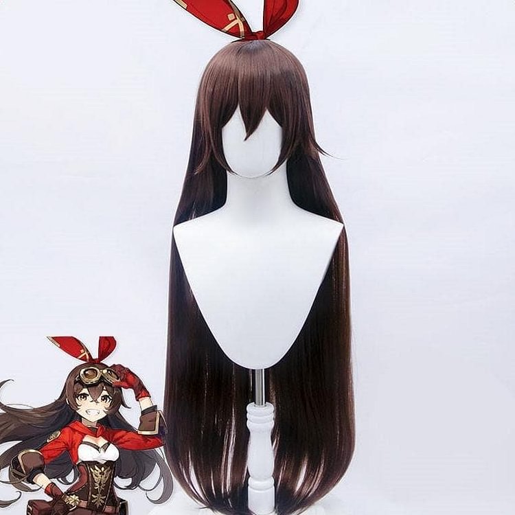 GI Amber Brown Wavy Long Cosplay Wig SS0653
