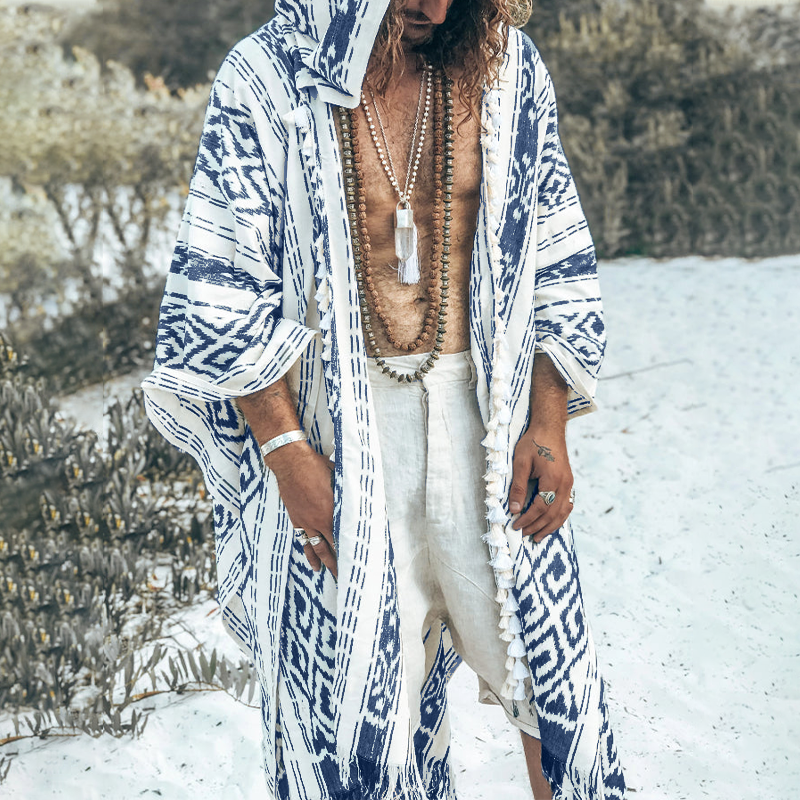 Totem Linen Hooded Cape-inspireuse