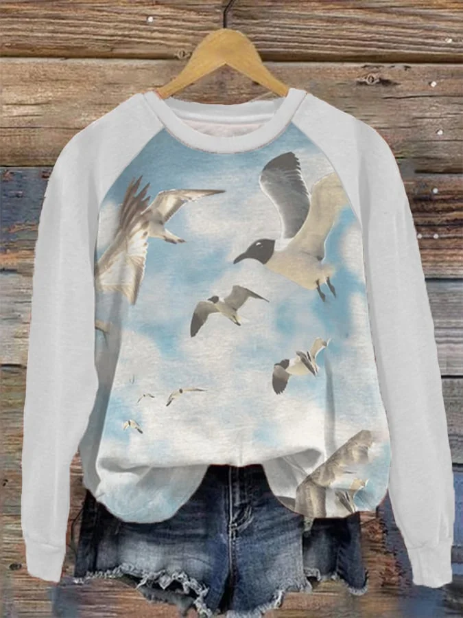 Women's Seagull Print Sweatshirt