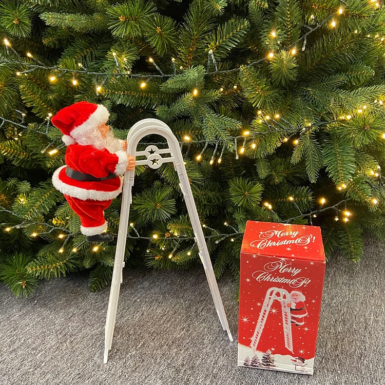 Electric Santa Claus climbing ladder toy