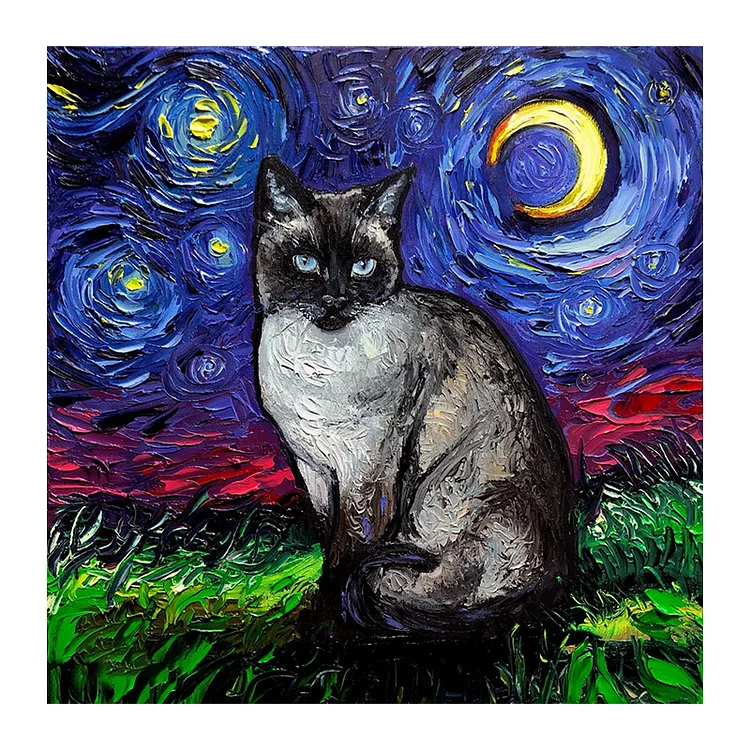 Ericpuzzle™ Ericpuzzle™Van Gogh Starry Sky - Siamese Cat Wooden Puzzle