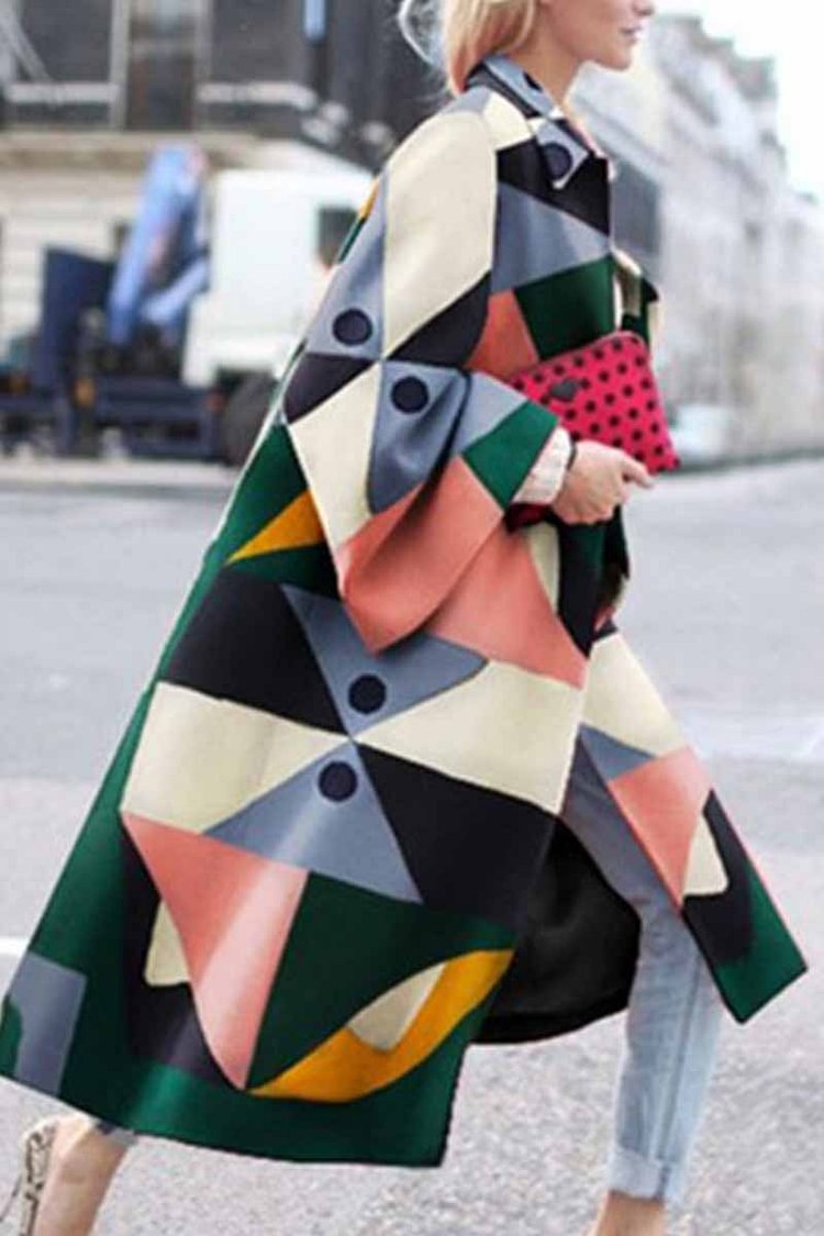 Stylish Ladies' Long Sleeve Lapel Collar Coat