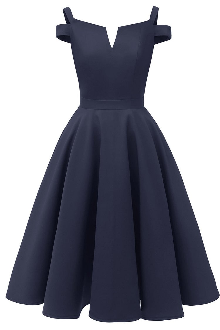 V-cut Cold Shoulder Satin Prom Dress - Shop Trendy Women's Clothing | LoverChic