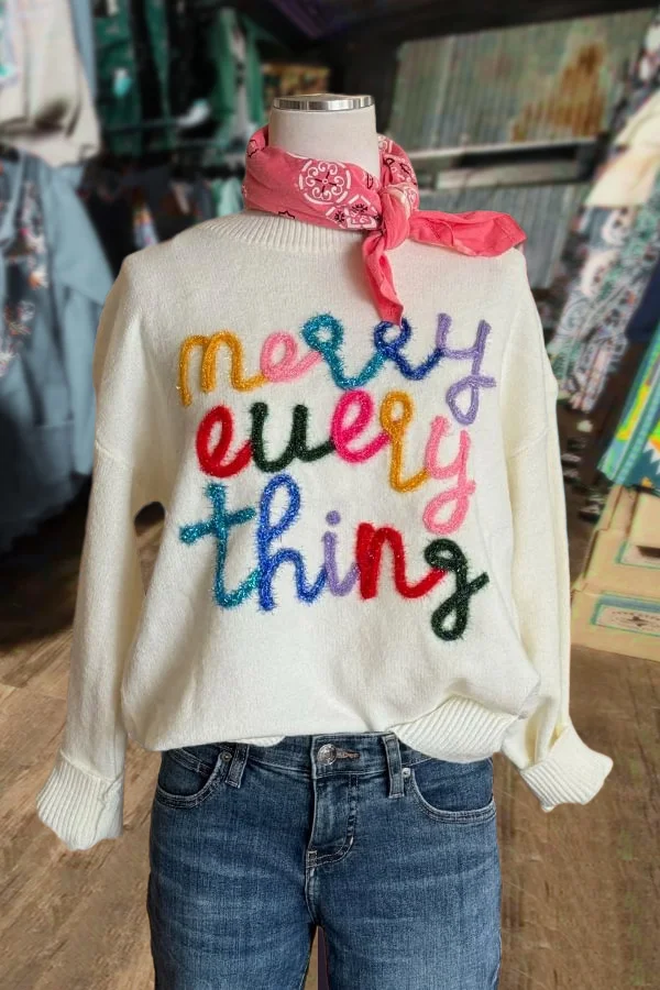 Colorful Merry Everything Sweater