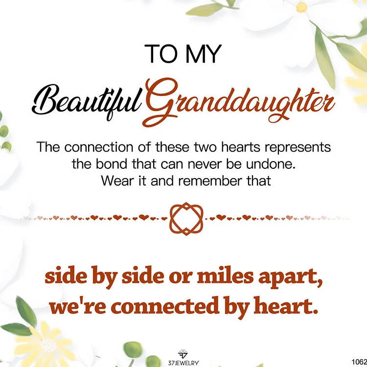 Gift Card - For Granddaughter Side by Side or Miles Apart We're Connected by Heart