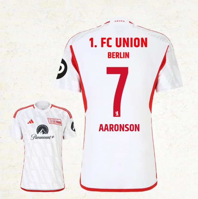 FC Union Berlin Brenden Aaronson 7 Away Shirt Kit 2023-2024