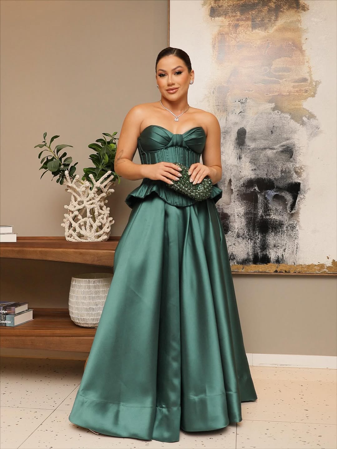 green pleated prom dress A Line V Neck Beading Prom Dresses Long Tulle Green Prom Dress PM200 –  Pgmdress main image 1