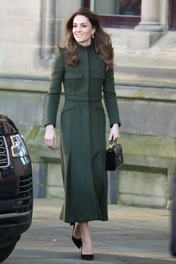 Kate Middleton Inspired Long Dark Green Coat Dress - Life is Beautiful for You - SheChoic