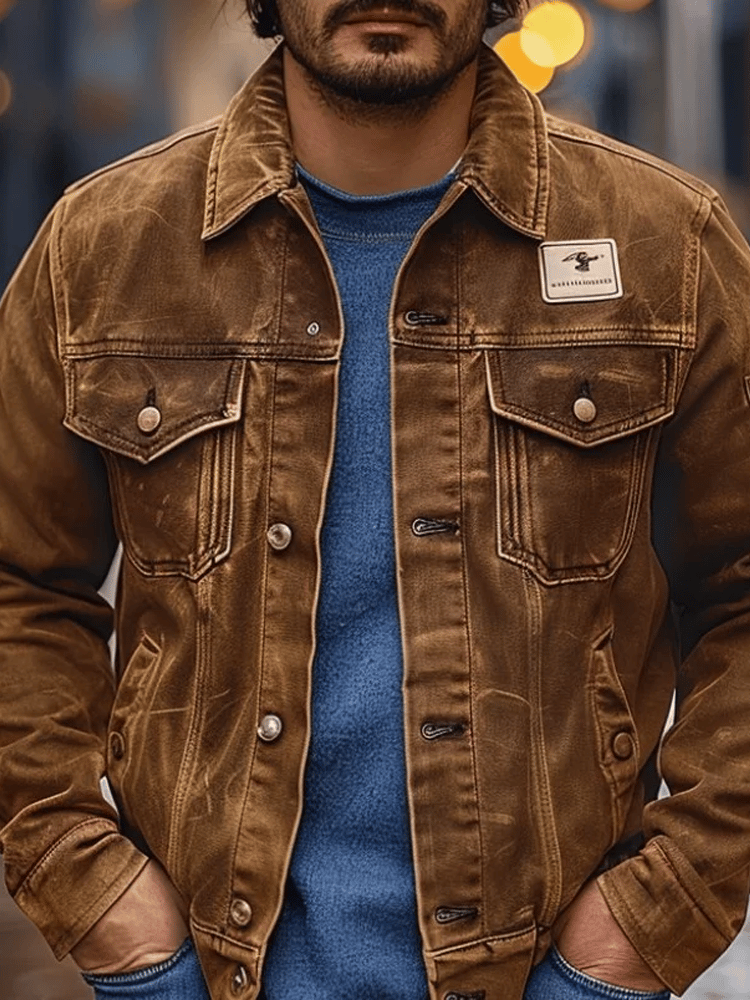 Men's Outdoor Vintage Sports Pocket Jacket