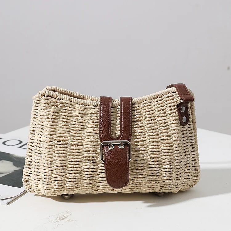 One-Shoulder Portable Straw Bag Woven Bag Crossbody Bag